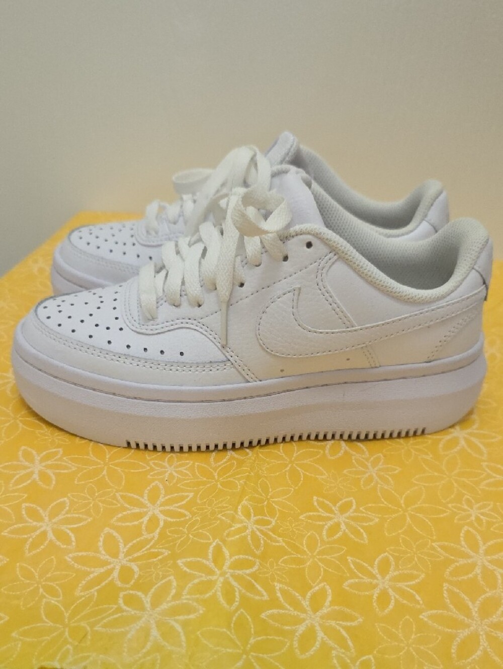Nike Women's White Platform Sneakers - Picture 2 of 7